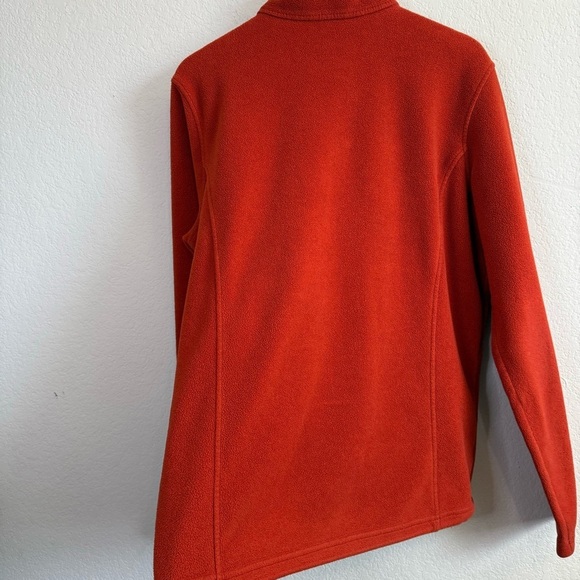 L.L. Bean Men's Sweater Fleece Pullover Orange Long Sleeve Polartec Shirt LG TAL - Picture 9 of 14